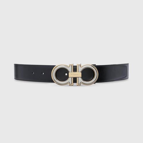 FERRAGAMO Reversible and adjustable Gancini belt PF23 M.BELT DOUBLEADJ/BK-BROWN    105 CM