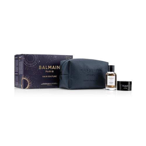BALMAIN PARIS HAIR COUTURE 限量版蓝色化妆包套装 C4 25（含发蜡与岩兰草发香喷雾）