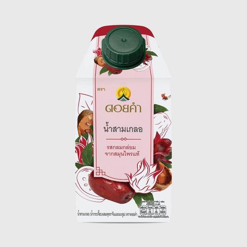 DOI KHAM Sam Gler Water (okra juice mixed with Chinese jujube and
quince) Sam Gler Herbal Drink (Roselle With Jujube and Bael Fruit) 500 ml.