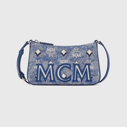 MCM Aren "Mini" Shoulder Bag in Vintage Monogram - Blue