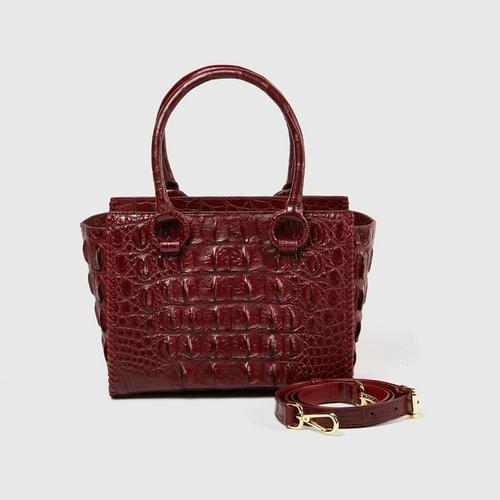 Longlai Crocodile Classi Top Handle Burgundy Colour