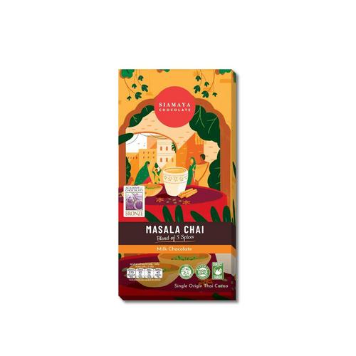 SIAMAYA MASALA CHAI MILK CHOCOLATE. 75G.