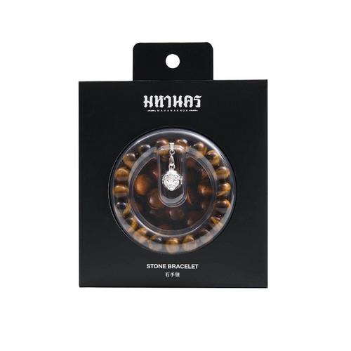 MAHANAKHON STONE TIGER EYE BRACELET HANUMAN - BROWN