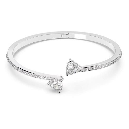 施华洛世 SWAROVSKI Attract Soul bangle Heart, White, Rhodium plated - M