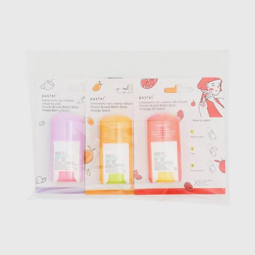 Pastel Balm Stick (3 Scents: Orange Oil, Mango, Mixed Berry)