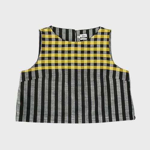 BYLY Crop Top Sleeveless - Yellow Black size L