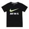 Nike Swoosh Logo T-Shirt BLACK/VOLT size 4..