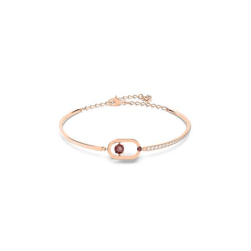 SWAROVSKI Sparkling Dance Oval Bracelet Round Cut, Red, Rose Gold-Tone Plated