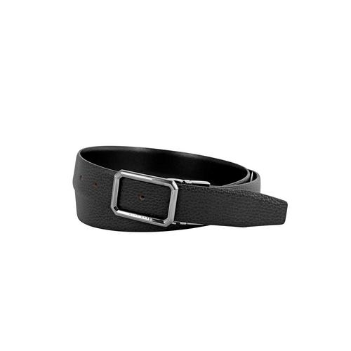 HUGO BOSS Men's Black Leather Adjustable Belt (Black)