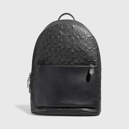 蔻驰COACH Metropolitan Soft Backpack In Signature Leather - Black Antique Nickel/Black