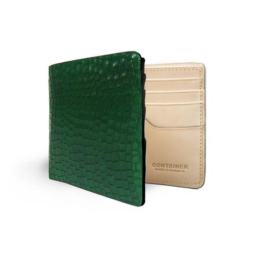 CONTAINER EMBOSSED CROC WALLET GREEN