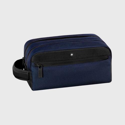 万宝龙 MONTBLANC Nightflight Wash Bag with 2 Zips - Blue/Black