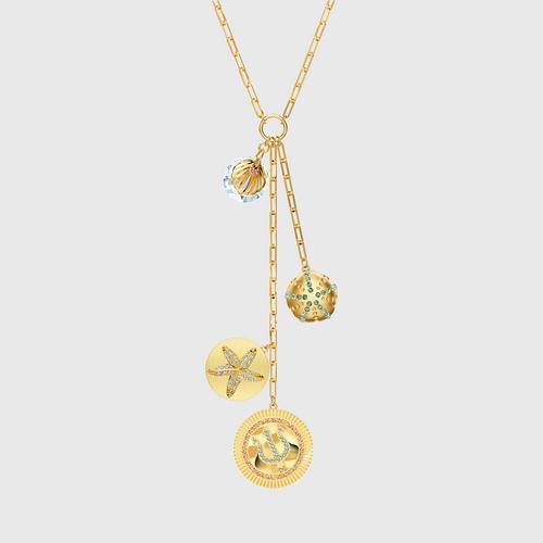 SWAROVSKI Shine Y Necklace, Light multi-colored, Gold-tone plated