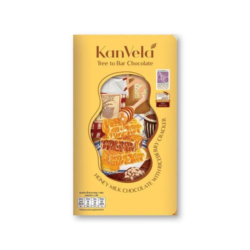 KANVELA Honey Milk Chocolate with Riceberry Cracker - 60 g