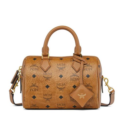MCM Ella波士顿包（Visetos小号） 干邑棕