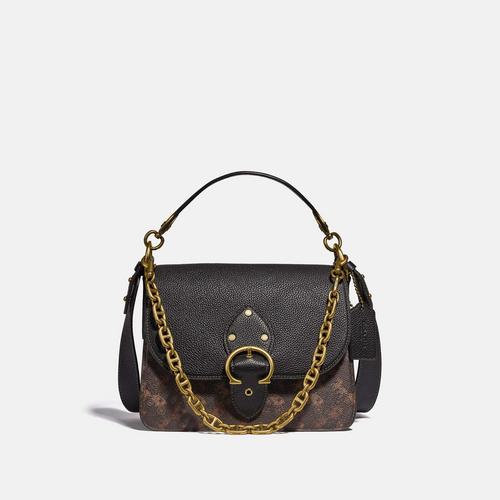 COACH Beat Shoulder Bag With Horse And Carriage Print - Truffle Black