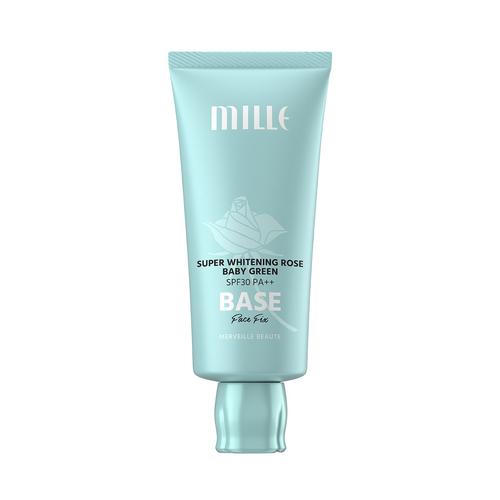 MILLE Super Whitening Rose Baby Green Base SPF30 PA++ Face Fix 30g