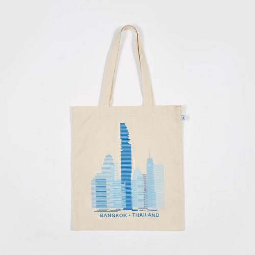 Mahanakhon SkyWalk & City 3 Tote Bag Blue