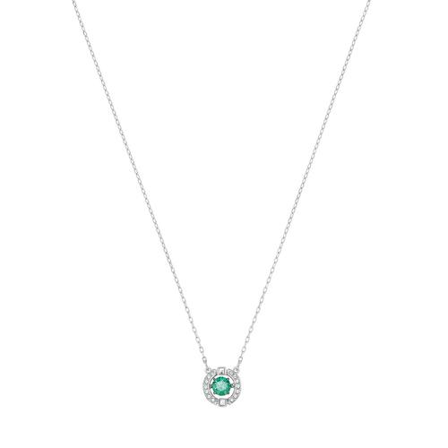 SWAROVSKI Sparkling Dance Necklace, Green, Rhodium plated