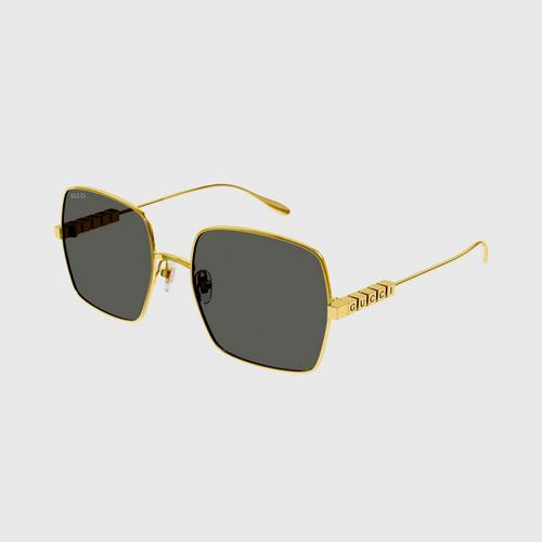 GUCCI LETTERING SHINY YELLOW GOLD/GREY 57