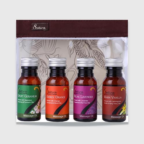 Satira Mini Set Aromatherapy Massage Oil 30 ml - Uplifting, Energizing,Relaxing, Calming (Warm Vanilla)