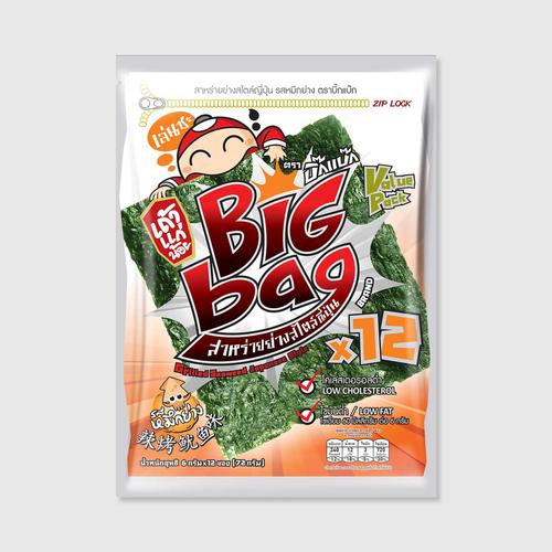 TaoKaeNoi辣烤鱿鱼味超大张海苔72g