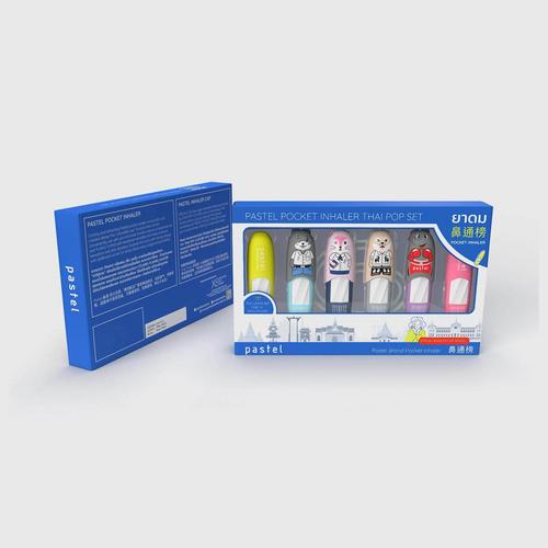 PASTEL POCKET INHALER THAI POP SET(Inhaler 6 pcs. + Special InhalerCap3pcs. + Inhaler Strap 1 pc.)