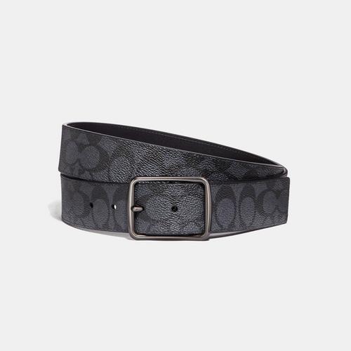 COACH Harness Buckle Cut-To-Size Reversible Belt, 38mm - Charcoal