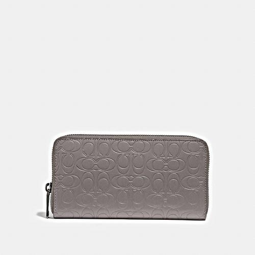 COACH Accordion in Embossed Signature Leather - HEATHER GREY
