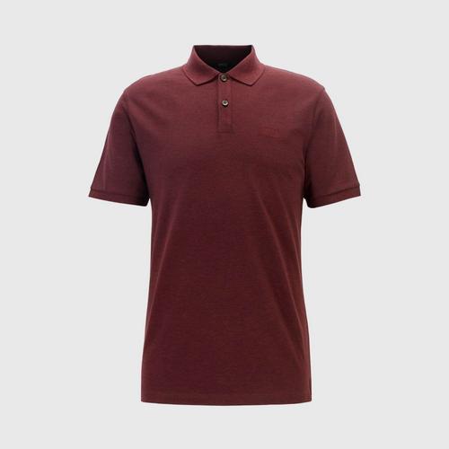 Hugo Boss Regular-fit polo shirt in fine piqué (Dark Red) - Size XL