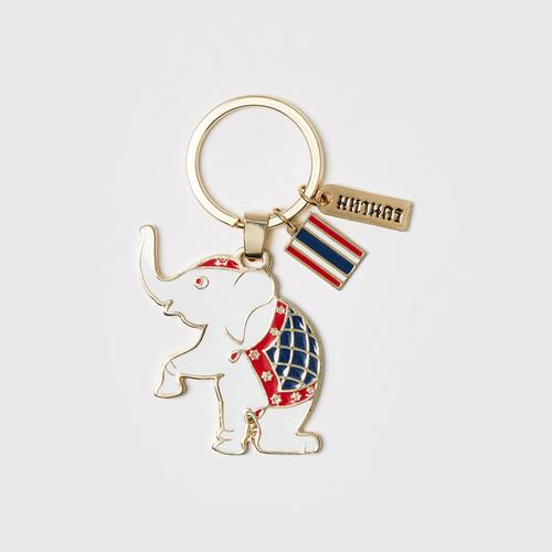 MAHANAKHON Elephant Leg Lifts Keychain - White