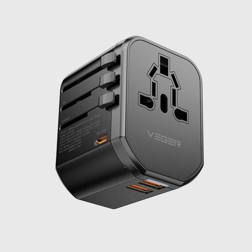 VAGER VA-INT01-BLK Travel Adapter C20W/2USB QC3.0
