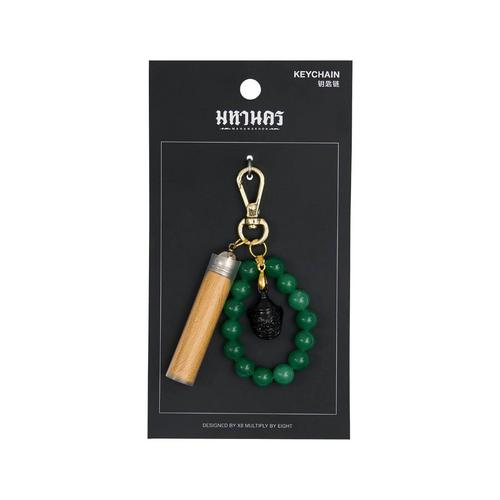 MAHANAKHON STONE AVENTURINE KEYCHAINS YAK - GREEN