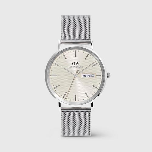 Daniel Wellington Classic 40 日期显示银色香槟表盘