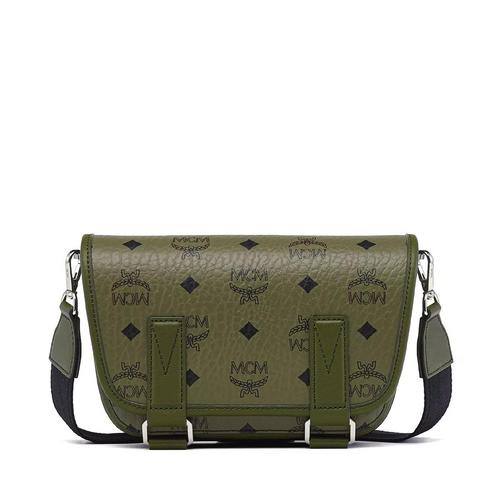 MCM Aren迷你信使包（Visetos） 苔藓绿