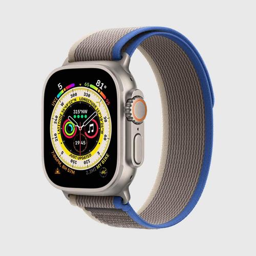 APPLE Watch Ultra Titanium Case with  Blue/Gray Trail Loop (S/M)