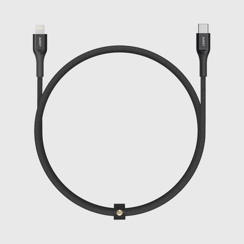 AUKEY CB-AKL3 MFI Charging Cable USB C To Lightning Kevkar Cable  - 1.2
m - Black