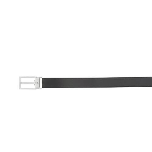 MONTBLANC Rectangular Shiny &amp; Mat Stainless Steel Pin Buckle Belt
