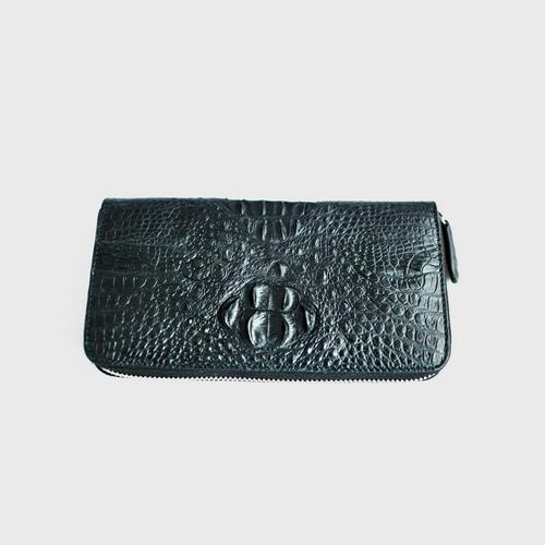 JK Zippy Compact Medium Wallet with Black Hornback Skin