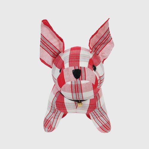 IMPANI French bulldog plaid pattern puppy doll - Red
