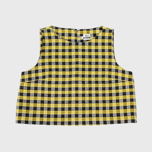 BYLY Crop Top Sleeveless - Yellow Black size M