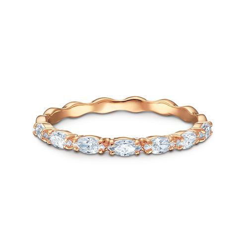 SWAROVSKI Vittore Marquise Ring, White, Rose-gold tone plated  - Size 52