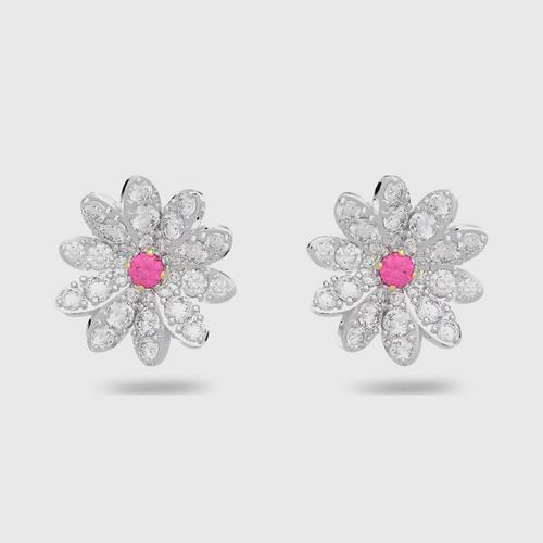施华洛世 SWAROVSKI ()Eternal Flower stud earrings Flower, Pink, Mixed metal finish