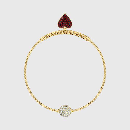 SWAROVSKI Remix Collection Heart Strand, Red, Gold-tone plated - Size S