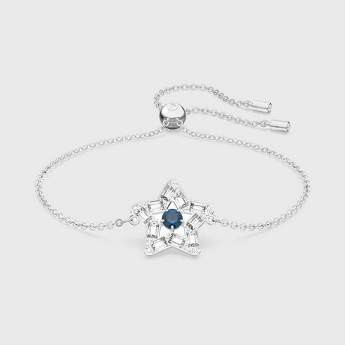 施华洛世 SWAROVSKI Stella bracelet Star, Blue, Rhodium plated