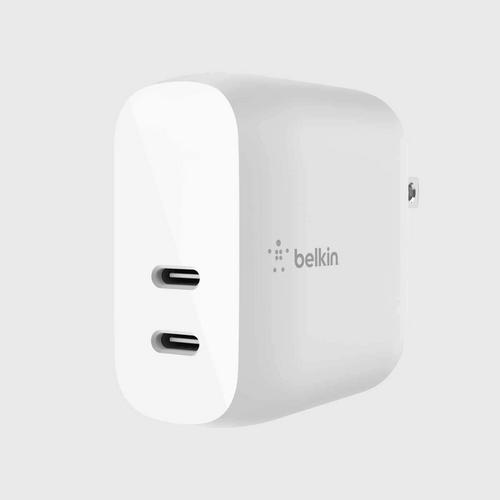 Belkin Dual USB-C Wall Charger 2x Ports USB-C 20W (Total Outout 40W) *
2-Flat Pin and CEW - White