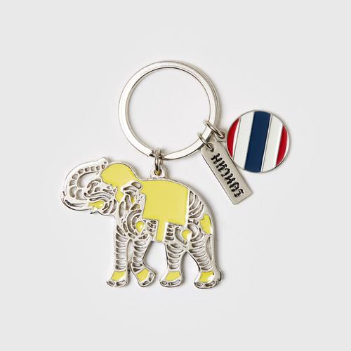 MAHANAKHON Carved Elephant Keychain - Yellow