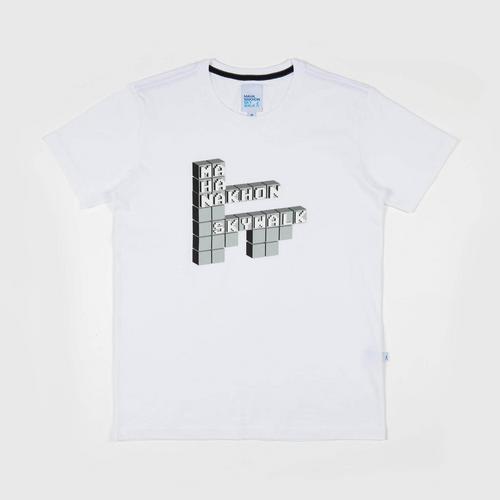 MAHANAKHON SKYWALK T-SHIRT MONOTONE TYPO BRICK (S) - WHITE