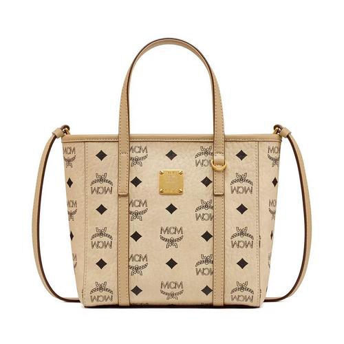MCM Toni顶部拉链购物包 米色