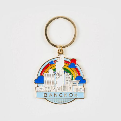 Mahanakhon SkyWalk Keychain Rainbow and Night Blue